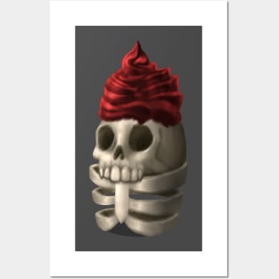 Skeleton cupcake Posters and Art